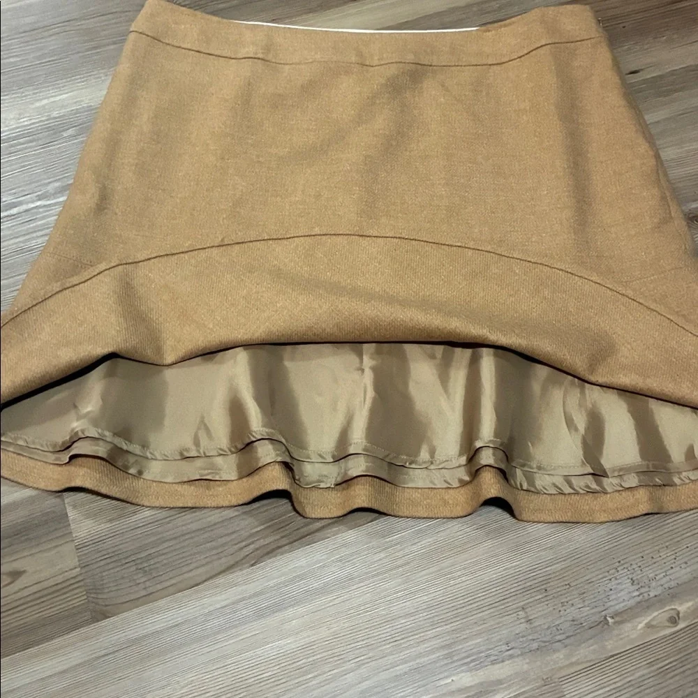 Gap Women's Vintage Wool Trumpet Skirt Size 16 Tan Camel Y2K A-Line Above knee